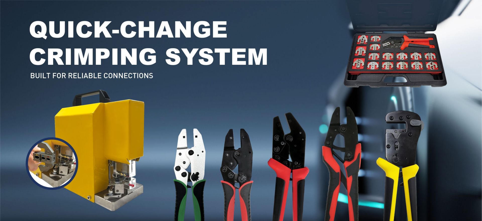 Quick-Change Crimping System with 78+ Interchangeable Jaws