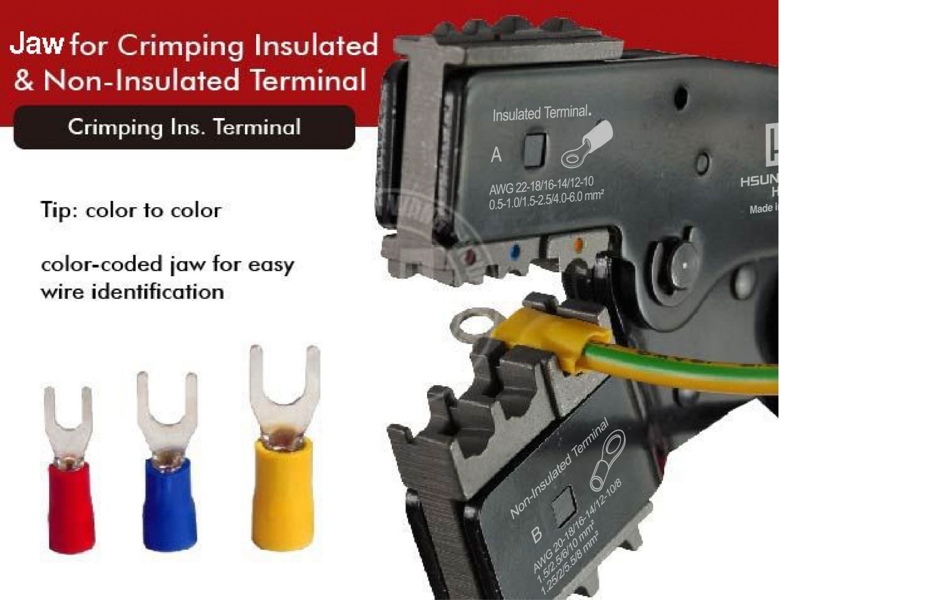 Ratchet Crimper   H031003BC-H031003BC-Jaw-crimp-crimping-crimp tool-crimping tool-crimp wire-ratchet crimp-Taiwan Manufacturer-Insulated terminal-non Insulated terminal-hsunwang-licrim-hsunwang.com