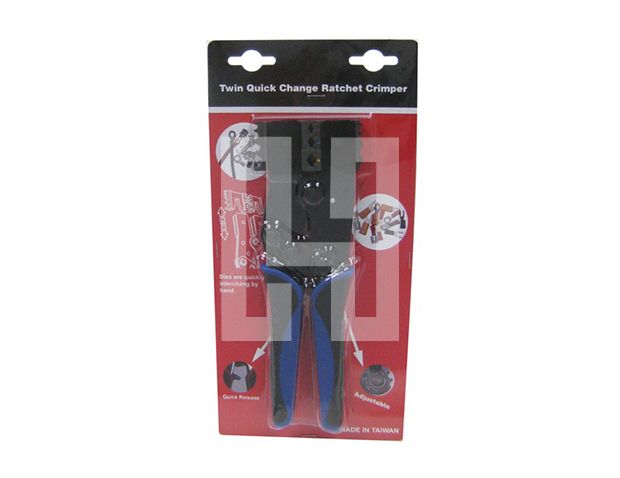 Twin Quick Change Ratchet Crimper H04-H04I-Jaw-crimp-crimping-crimp tool-crimping tool-crimp wire-ferrule crimp-ratchet crimp-Taiwan Manufacturer-Insulated terminal-non Insulated terminal-hsunwang-licrim-hsunwang.com