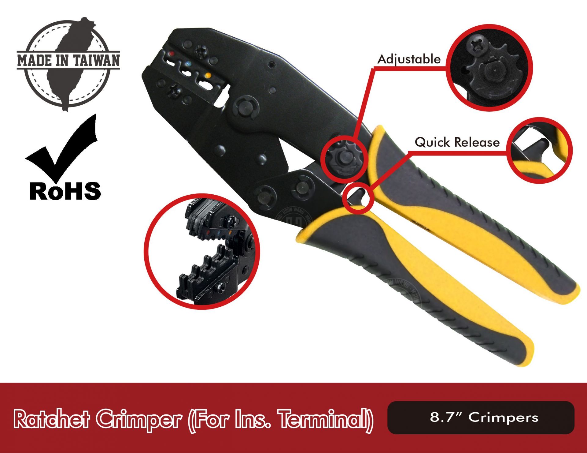 Double crimp i010-I01I-Jaw-crimp-crimping-crimp tool-crimping tool-crimp wire-ferrule crimp-ratchet crimp-Taiwan Manufacturer-Insulated terminal-non Insulated terminal-hsunwang-licrim-hsunwang.com
