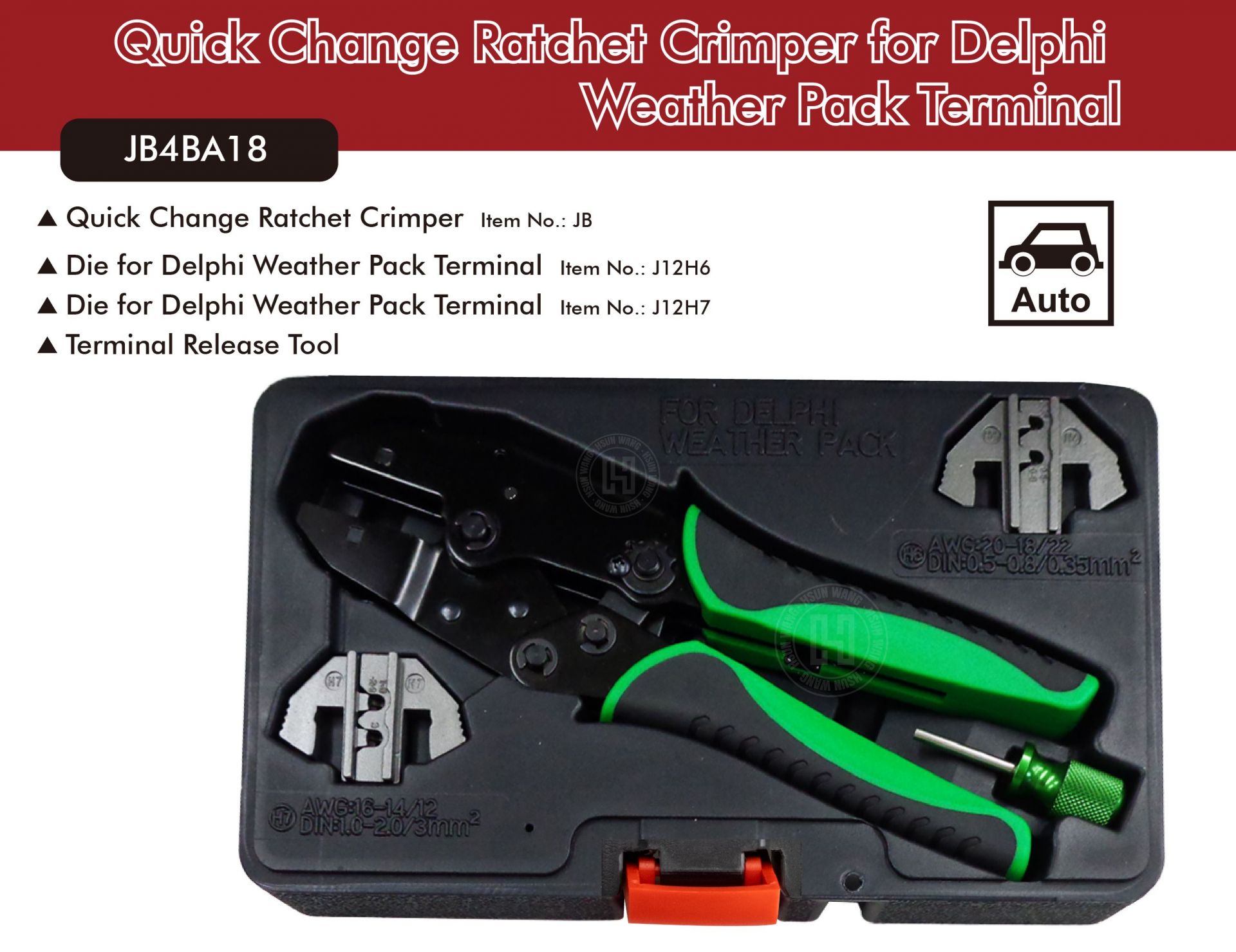 Quick Change Ratchet Crimper for Delphi Weather Pack Terminal