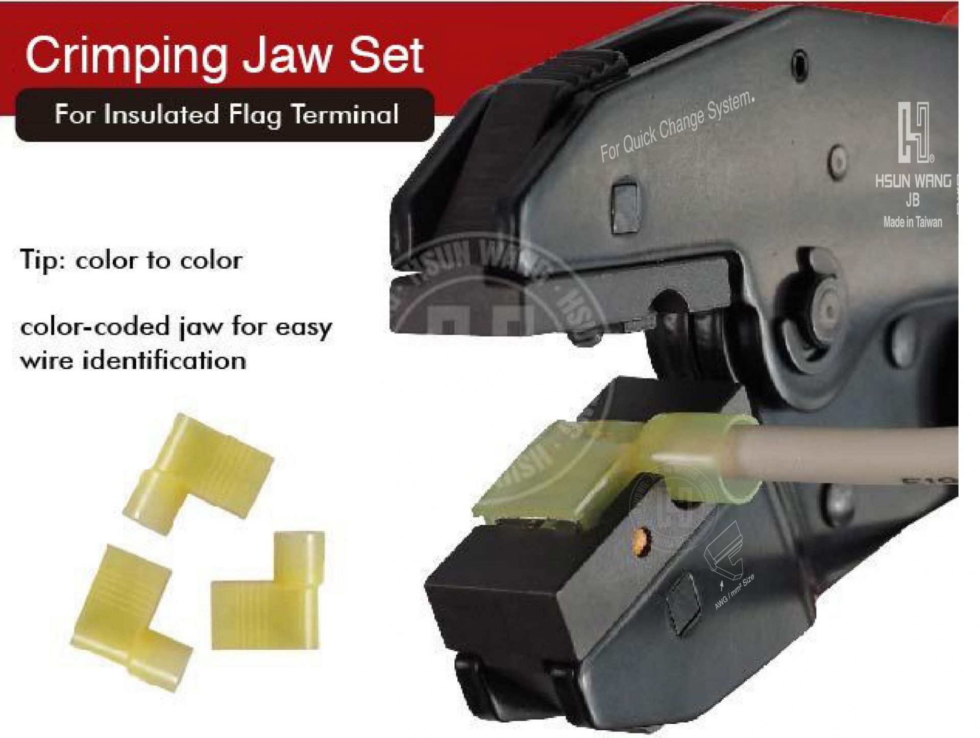 JBJA4-insulatedterminal-flagconnector-flagterminal-ratchetingcrimpingtool-taiwancrimpingtool-TaiwanManufacturer-licrim-hsunwang.com
