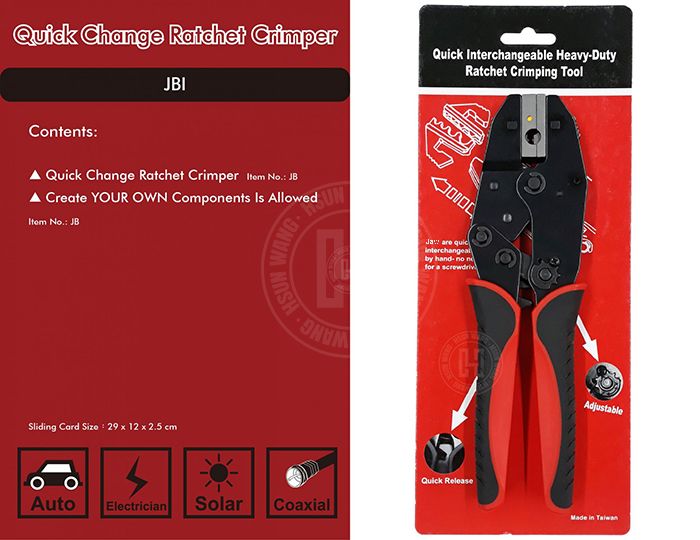 JBI Quick Change Ratchet Crimper-JBI-Jaw-Waterproof-crimp-crimping-crimp tool-crimping tool-crimp wire-ferrule crimp-ratchet crimp-Taiwan Manufacturer-hsunwang-licrim-hsunwang.com
