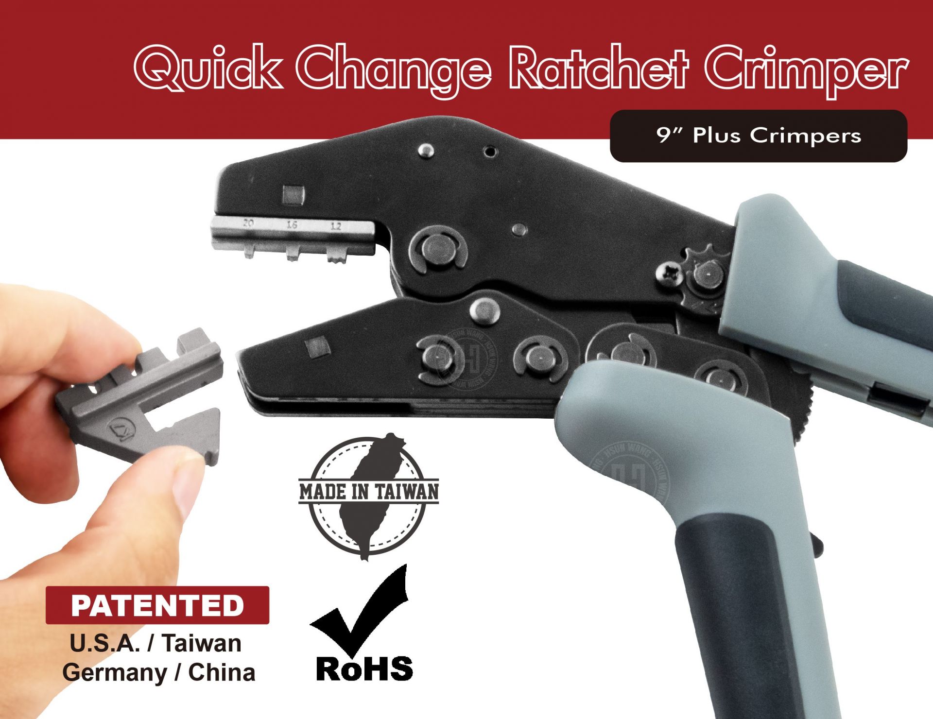 Ratcheting Crimper Pliers Wire 9" Crimpers Ratchet Crimping Tool For Terminals 