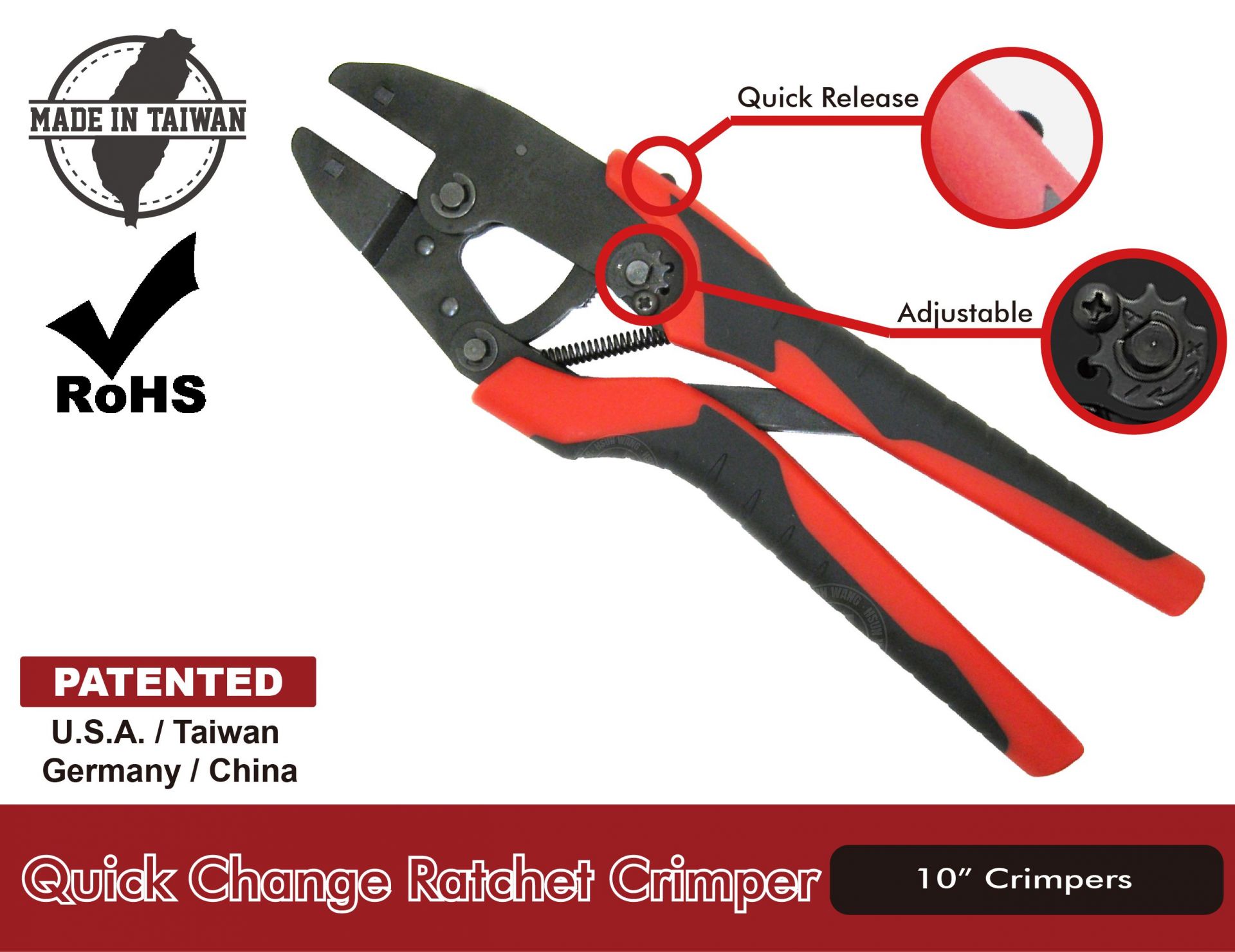 quick Change Ratchet Crimper jei-JEI-Jaw-crimp-crimping-crimp tool-crimping tool-crimp wire-ferrule crimp-ratchet crimp-Taiwan Manufacturer-hsunwang-licrim-hsunwang.com
