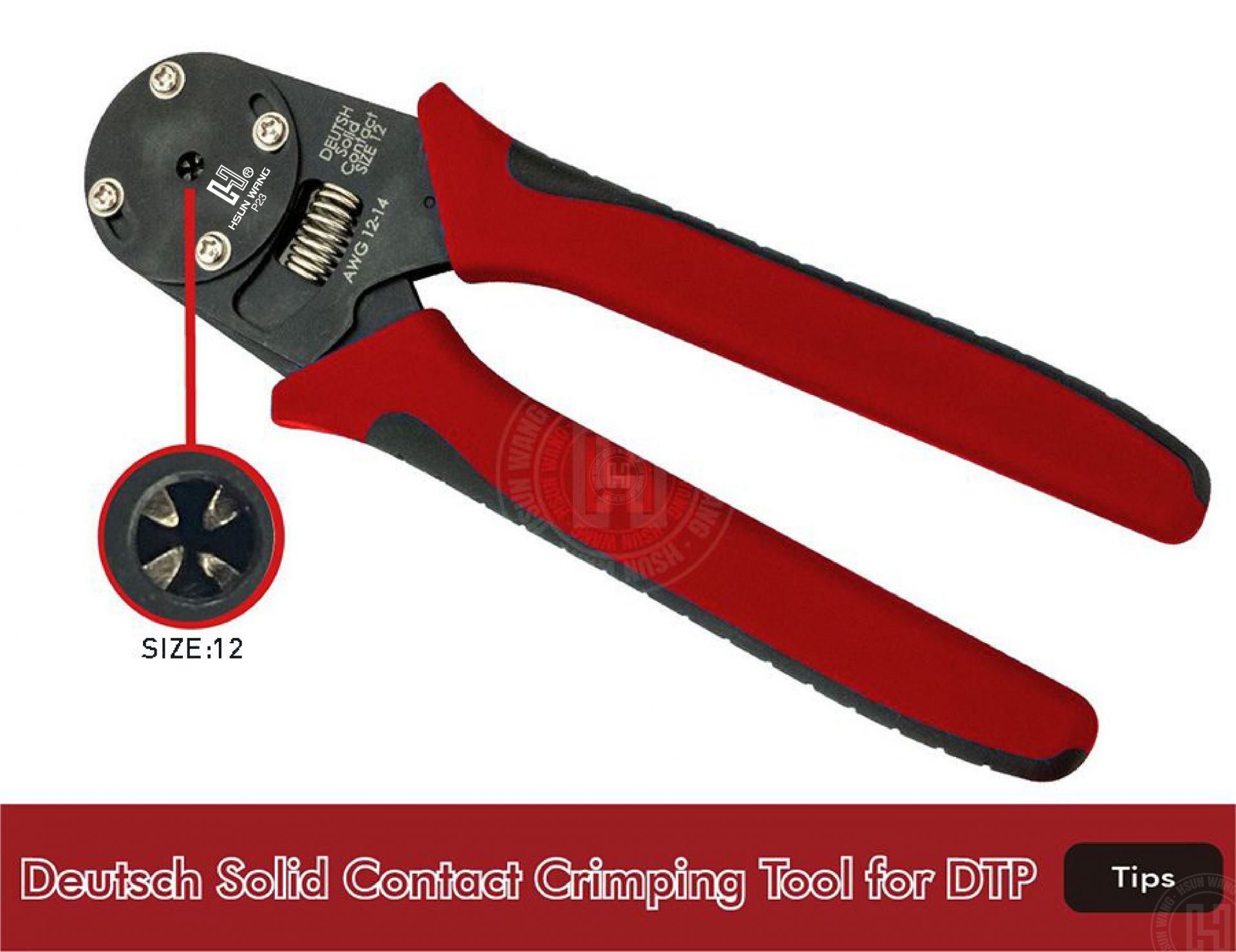 Soild connector crimping tool p23mc-P23mc-Jaw-crimp-crimping-crimp tool-crimping tool-crimp wire-ferrule crimp-ratchet crimp-Taiwan Manufacturer-hsunwang-licrim-hsunwang.com