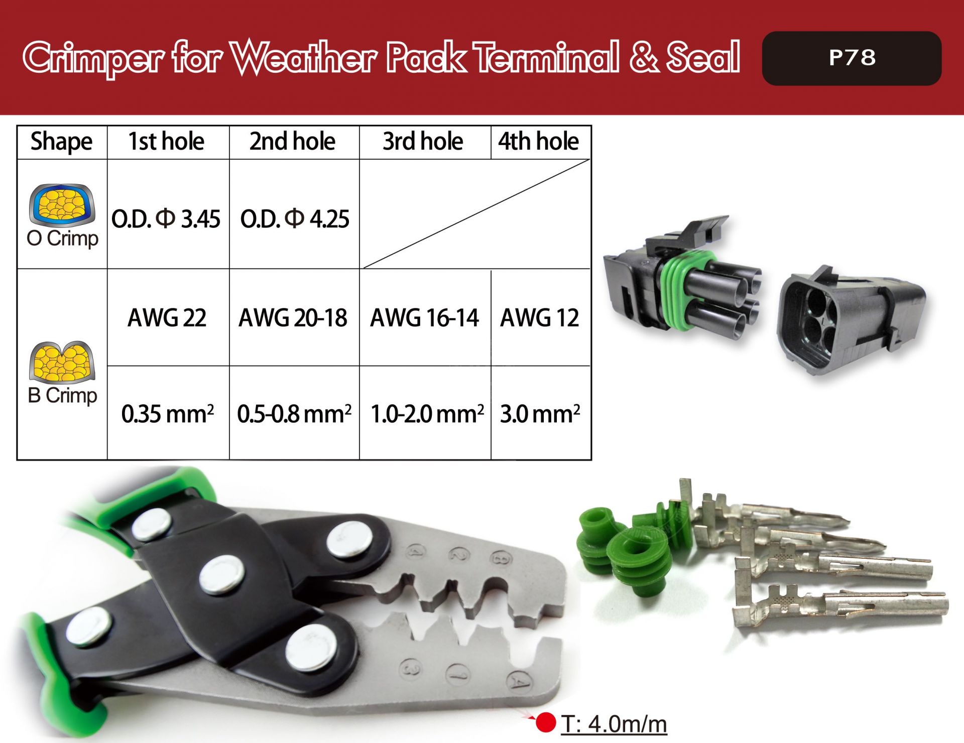 thumbnail image 2 of Elite.Citi Ratcheting Crimper Tool – For Delphi Weather Pack Terminals 12-20 AWG 2 of 2