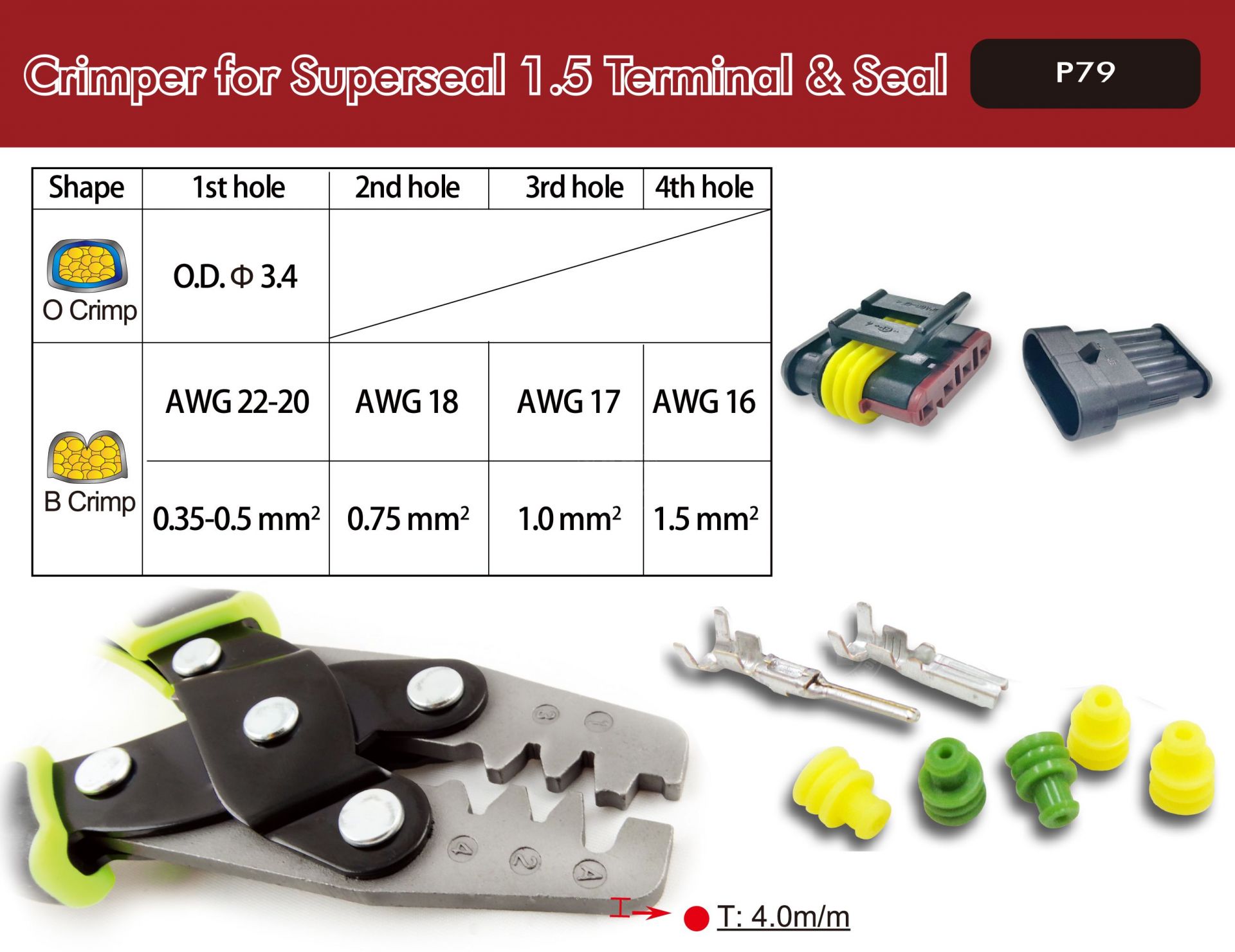 Crimper for Superseal 1.5 -P79233KEJaw-crimp-crimping-crimp tool-crimping tool-crimp wire-ferrule crimp-ratchet crimp-Taiwan Manufacturer-hsunwang-licrim-hsunwang.com
