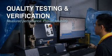 Hsun Wang ensures reliable crimp performance through pull force testing, hardness verification, dimensional inspection, and batch quality control.