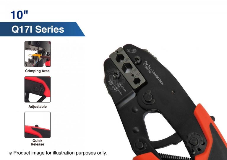 The Q Series 10" Fixed-Type Ratchet Crimper is a durable, professional-grade tool designed to handle a wide range of terminal types—including insulated, non-insulated, open barrel, solar, waterproof, TE, Yazaki, Anderson Power, and BNC connectors. With an efficient ratcheting mechanism, quick-release safety lever, and adjustable crimp force, this tool ensures precision and reliability for automotive, industrial, and solar wiring applications.